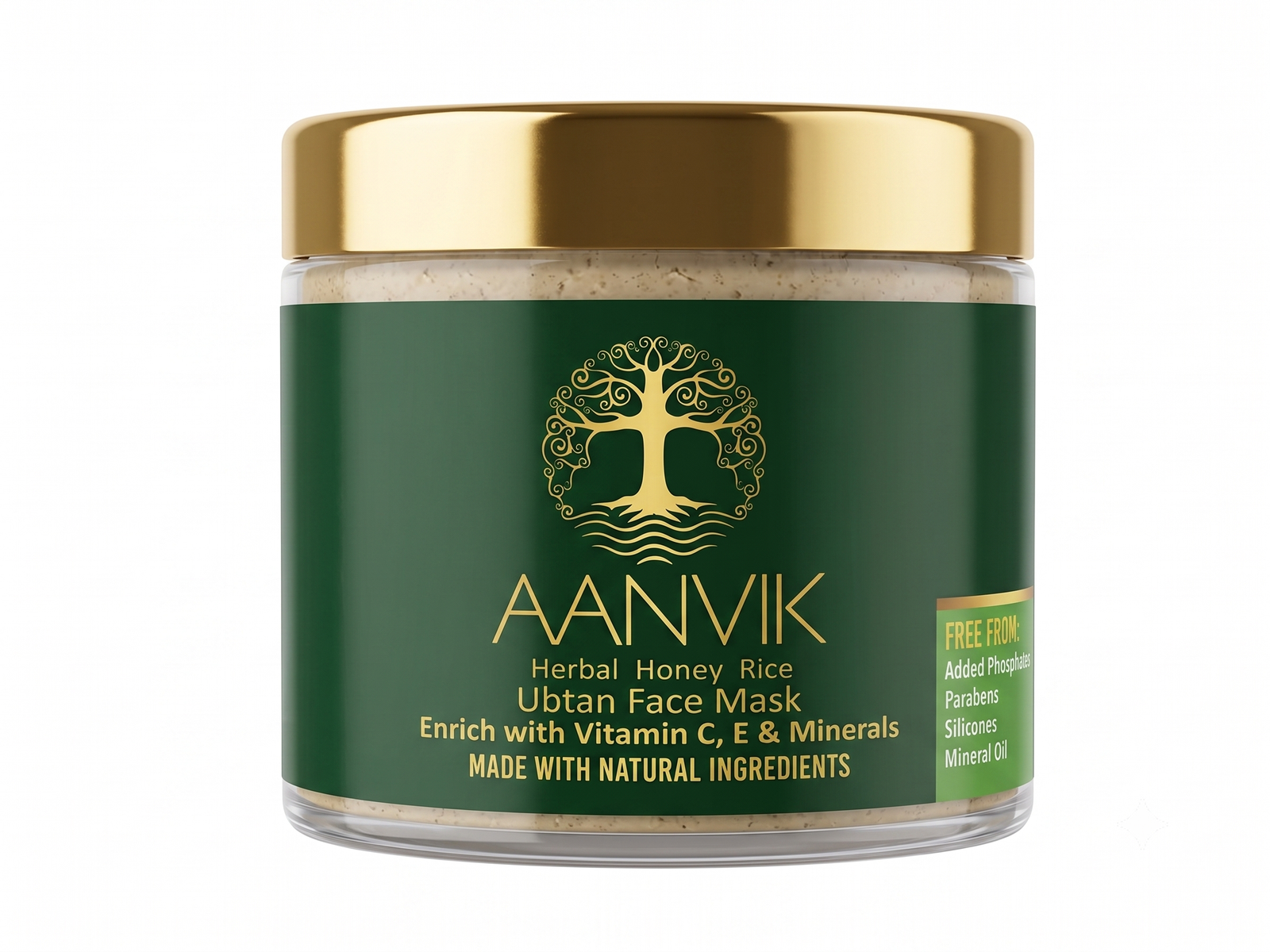 Aanvik Herbal Skin Tonic Face Mask | Honey, Sandalwood & Saffron Ubtan for Glowing Skin